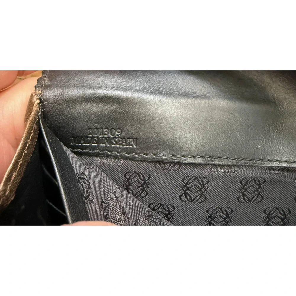 Loewe Wallet Womens Brown Leather Continental Tassel Zip Anagram Logo Spain